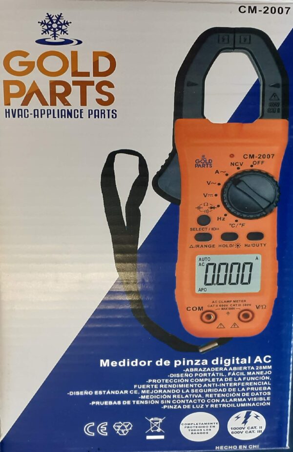 Multímetro pinza digital AC Marca Gold Parts modelo CM-2007